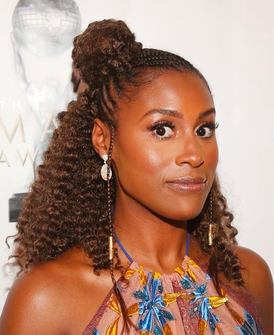 Braided Updo With Loose Curls Braided Updo With Loose Curls — Winter Haircuts for Black Women
