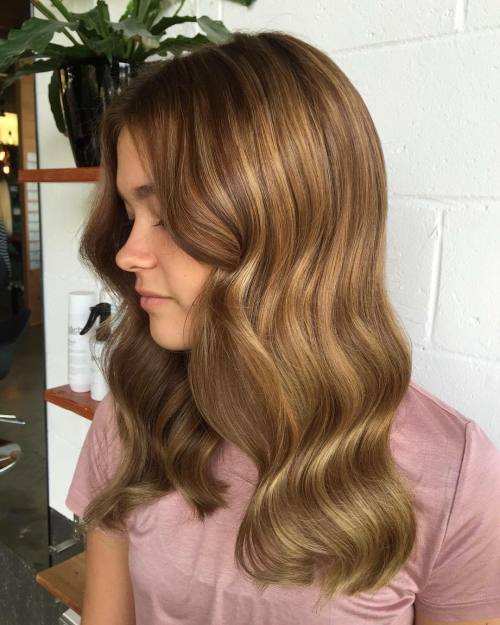 Light Brown With Golden Chestnut Highlights — Chestnut Brown Hair