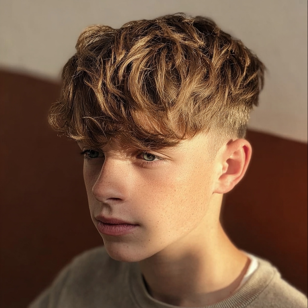 Short On Sides Longer On Top Fade With Tousled Textured Crop Short On Sides Longer On Top Fade With Tousled Textured Crop — Winter Haircuts for Boys