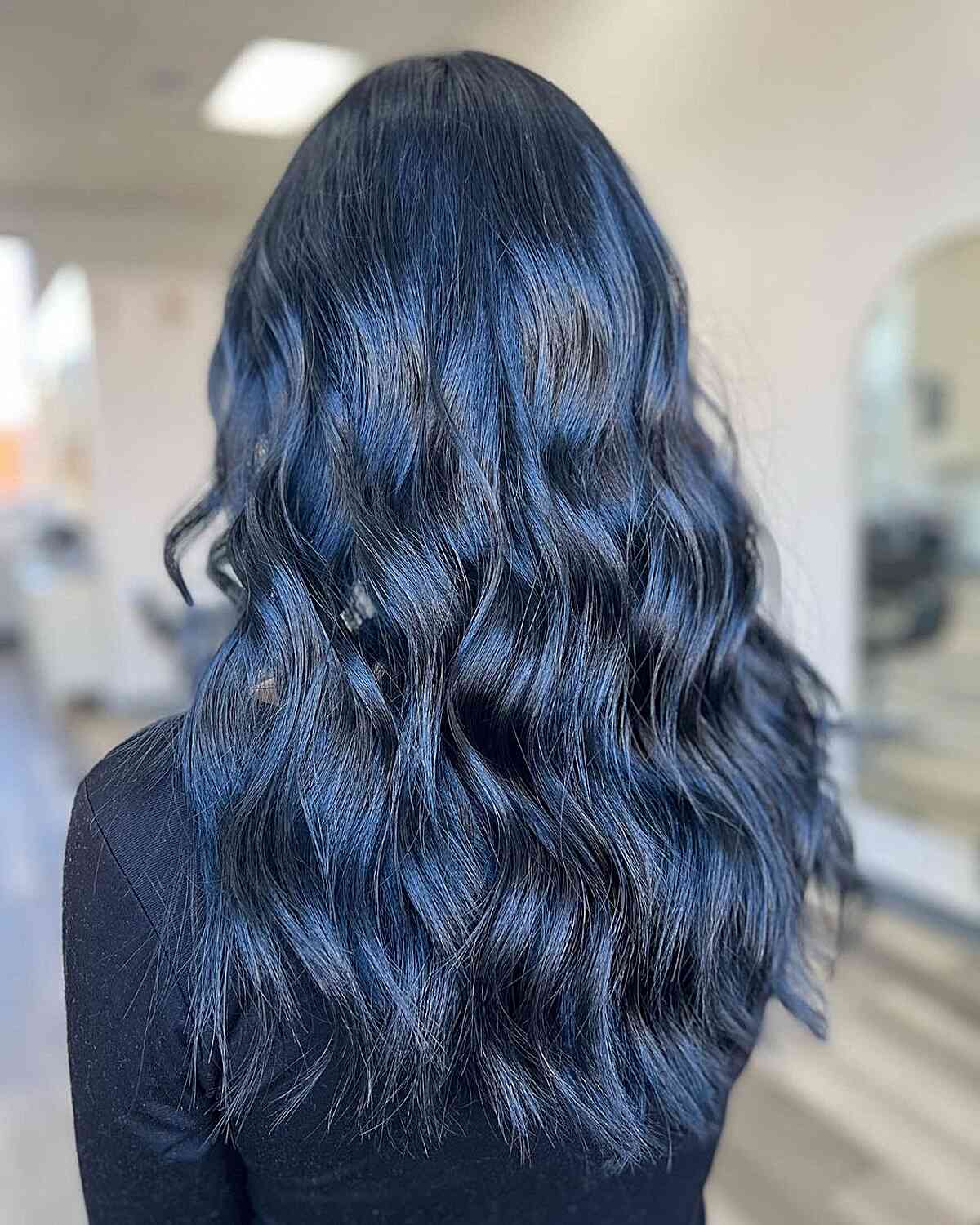 Midnight Blue With Blue Undertones — Winter Hair Colors for Blue Eyes