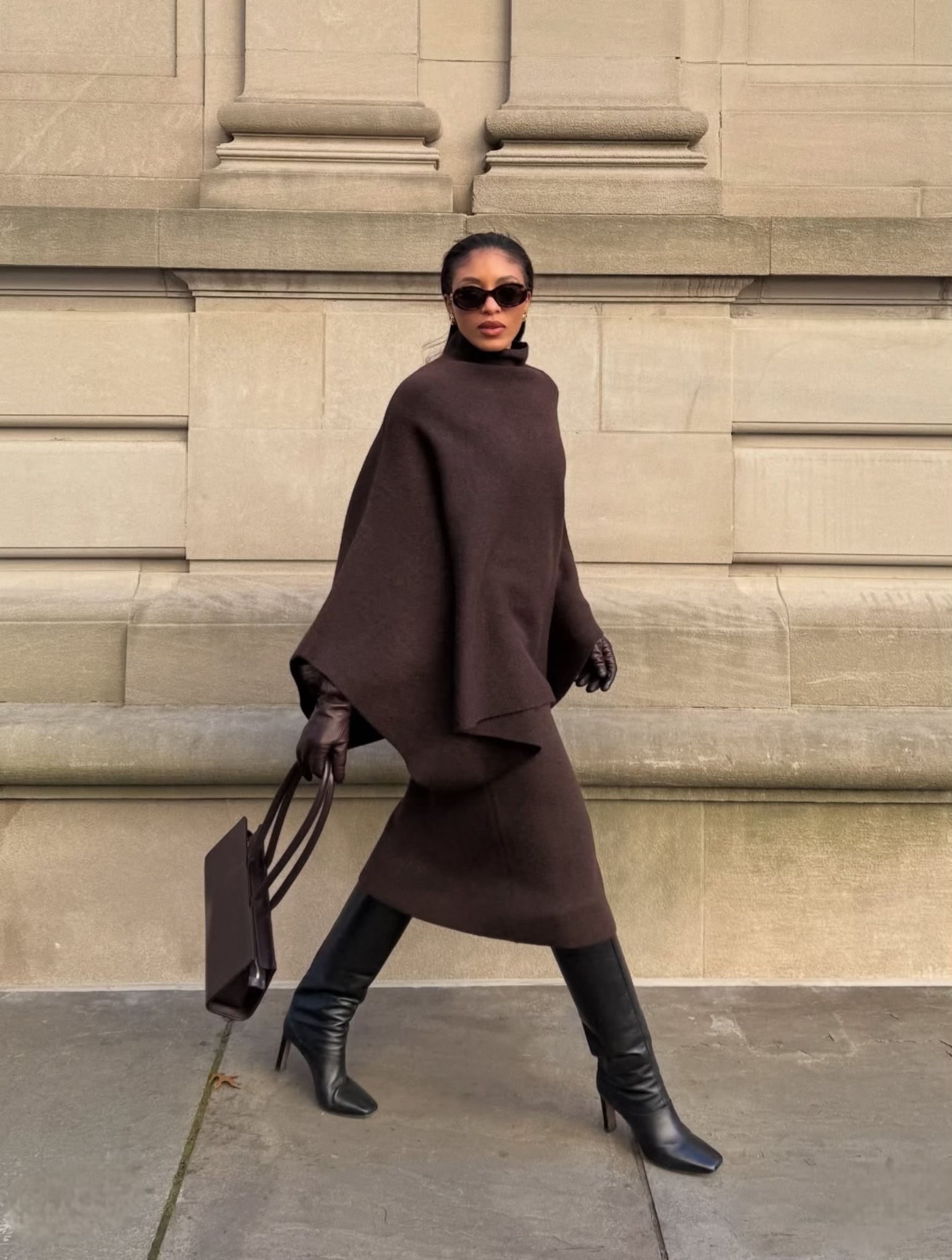 Statement Winter Look: Oversized Teddy Coat with Camel Suit — Winter Capsule Wardrobe