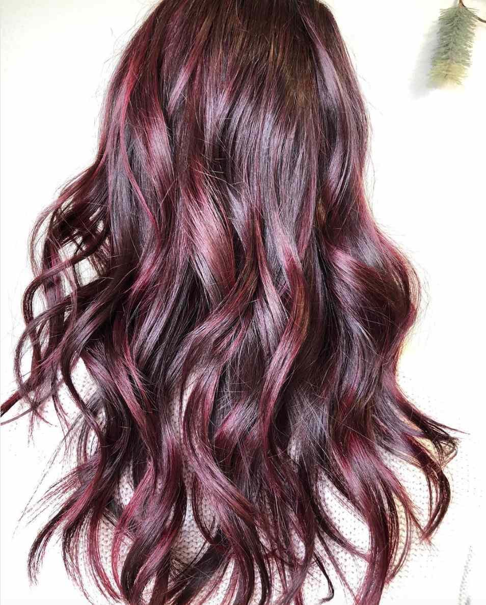Dark Red With Burgundy Highlights — Dark Winter Hair Colors