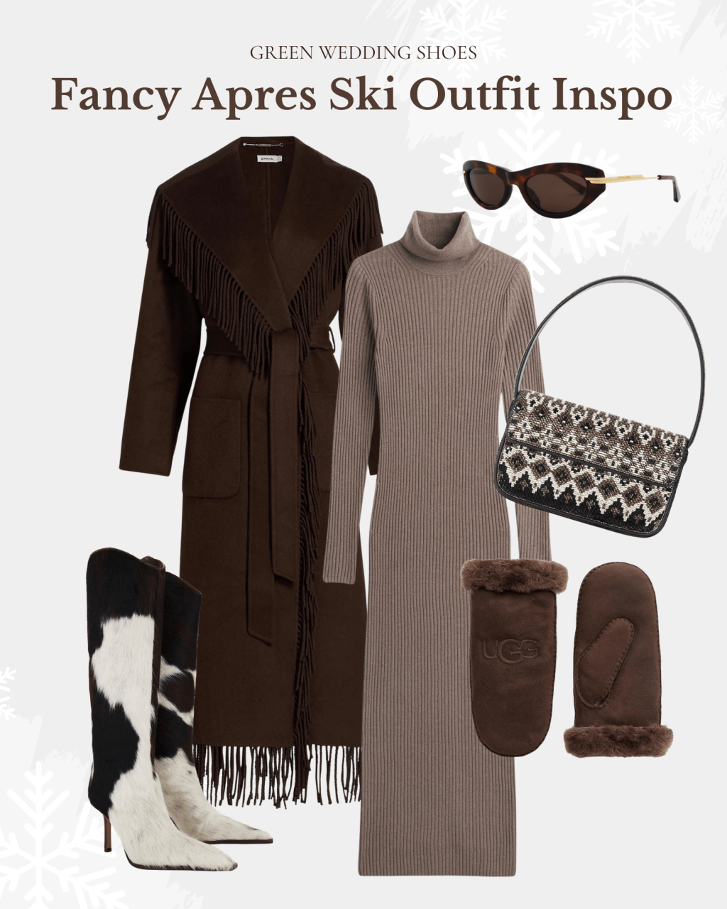 Fringed Coat and Knit Dress for an Apres-Ski Vibe Fringed Coat and Knit Dress for an Apres-Ski Vibe — Winter Party Outfits