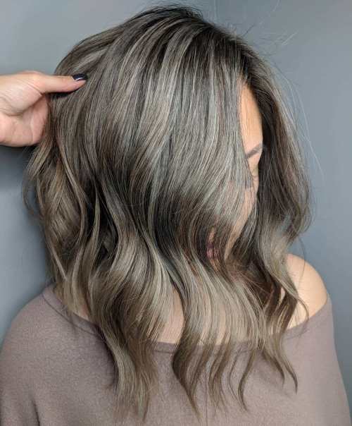 Cool Mushroom Brown With Ash Blonde Contrast — Mushroom Brown Hair