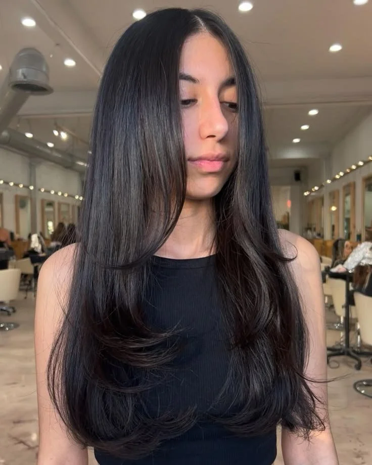Air-Dried Long Layers Air-Dried Long Layers — Winter Haircuts for Thick Hair