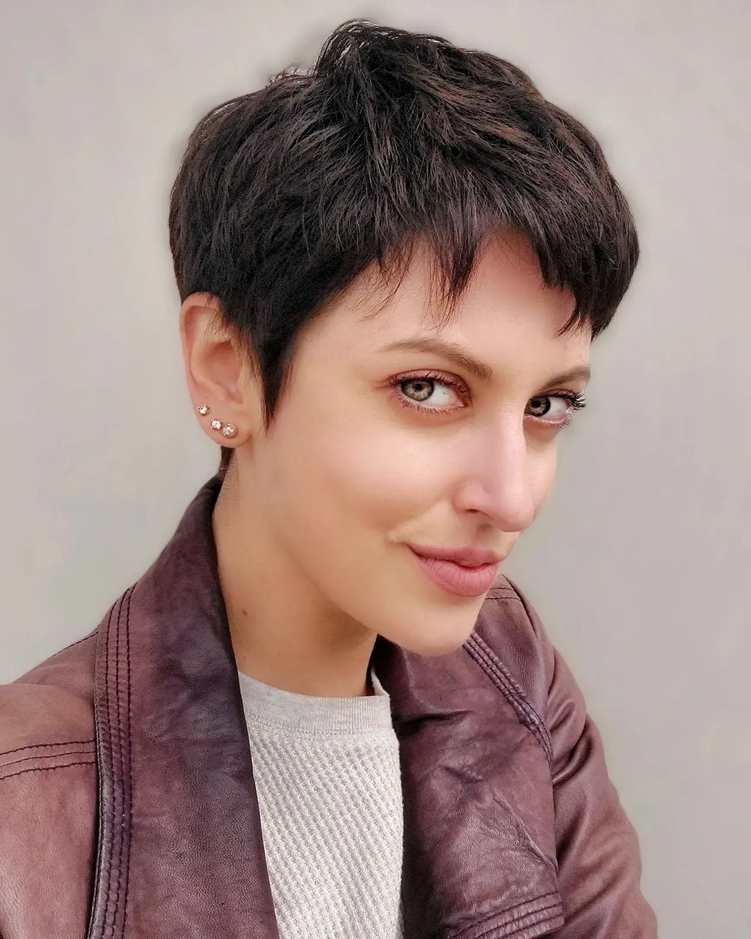 Dark Brown Pixie With Textured Top Dark Brown Pixie With Textured Top — Winter Haircuts for Thin Hair