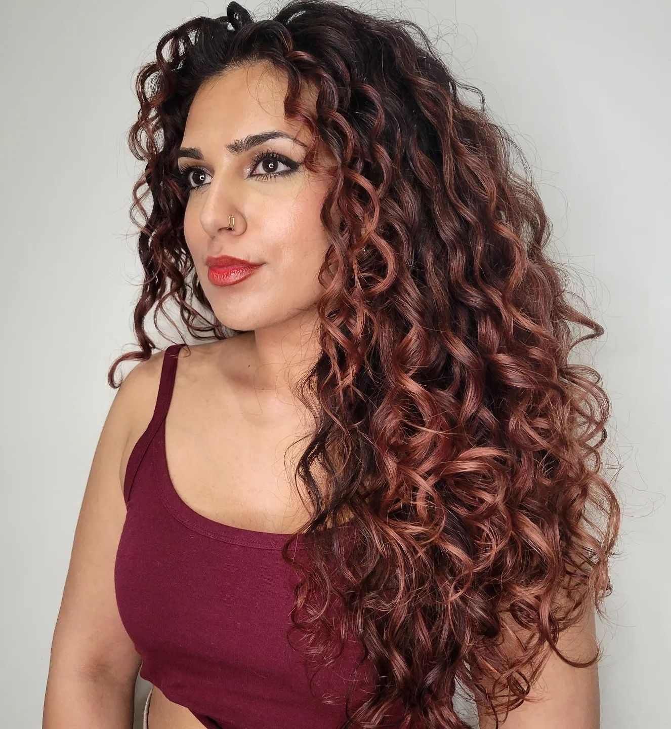 Deep Auburn With Red Undertones — Winter Hair Colors for Curly Hair