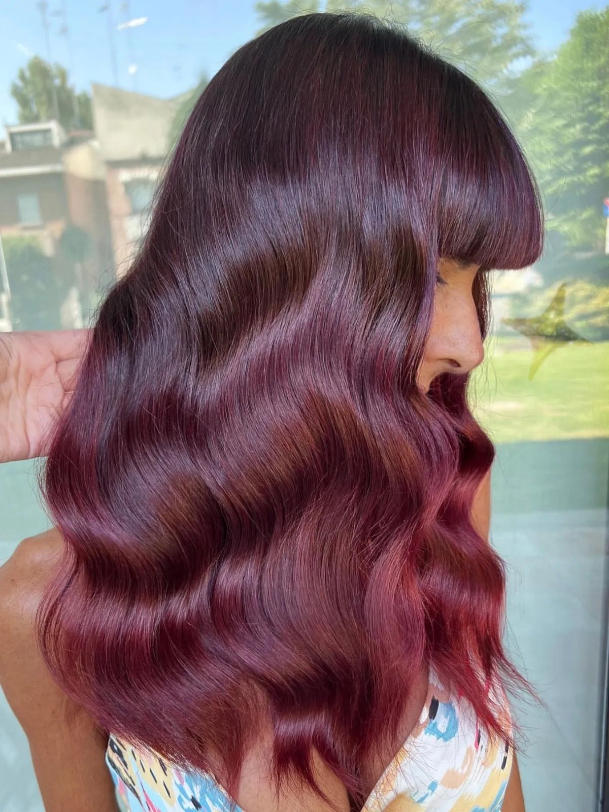 Vibrant Burgundy With Highlights Vibrant Burgundy With Highlights — Burgundy Hair Color