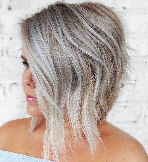 Ash Blonde Bob with Platinum Highlights Ash Blonde Bob with Platinum Highlights — Winter Hair Colors for Plus Size Women