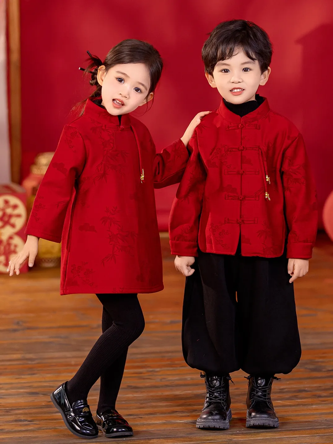 Embroidered Red Velvet Jacket for Festive Winter Occasions Embroidered Red Velvet Jacket for Festive Winter Occasions — Winter Outfits for Kids