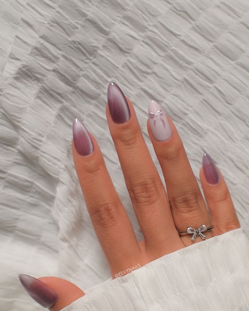 Velvet Matte Purple Lilac Gradient Stilettos Velvet Matte Purple Lilac Gradient Stilettos — Winter Purple Nails