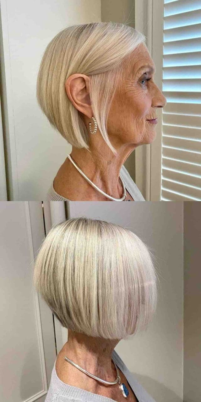 Stacked Bob With Sleek Finish Stacked Bob With Sleek Finish — Winter Haircuts for Women Over 70