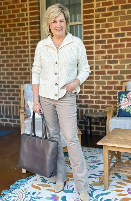 Cozy Cable Knit Cardigan with Trousers Cozy Cable Knit Cardigan with Trousers — Winter Outfits for Women Over 50