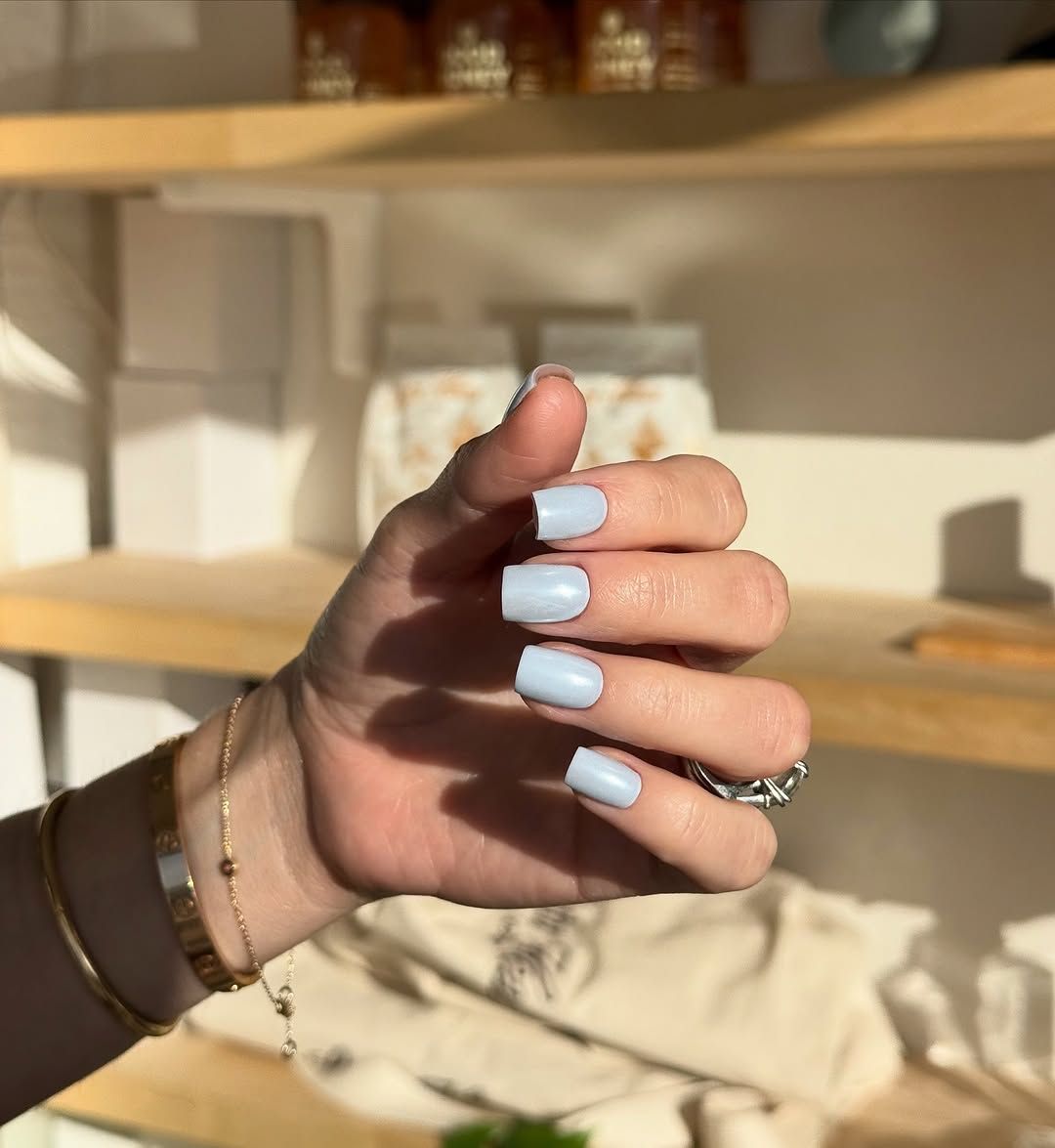Glossy Light Pastel Blue Glossy Light Pastel Blue — Pastel Winter Nails