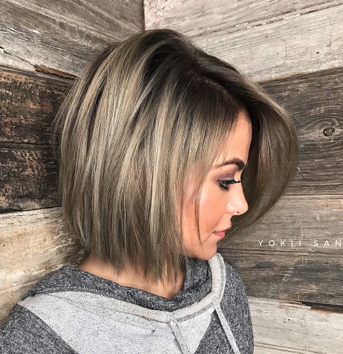 Ash Blonde Bob With Dark Roots Ash Blonde Bob With Dark Roots — Winter Haircuts for Thick Hair