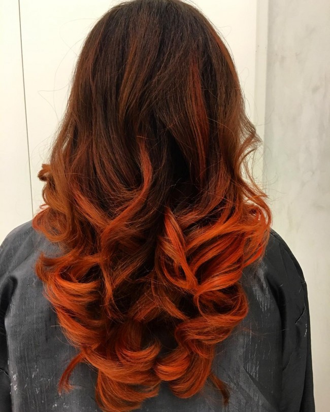 Long Layers Deep Plum With Violet Undertones — Dark Winter Hair Colors