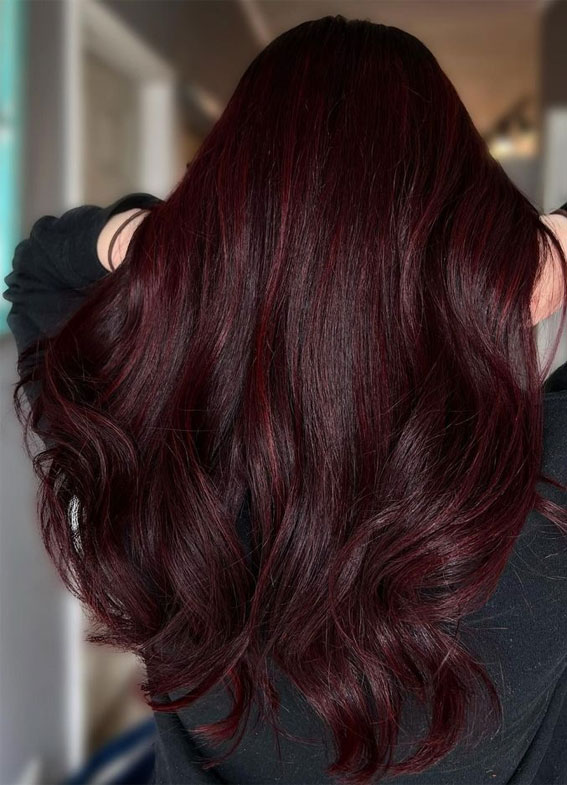 Dark Burgundy Loose Waves Dark Burgundy Loose Waves — Burgundy Hair Color