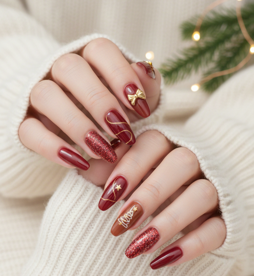 Glossy Glitter Visual Idea Glossy Glitter Visual Idea — Winter Nail Colors