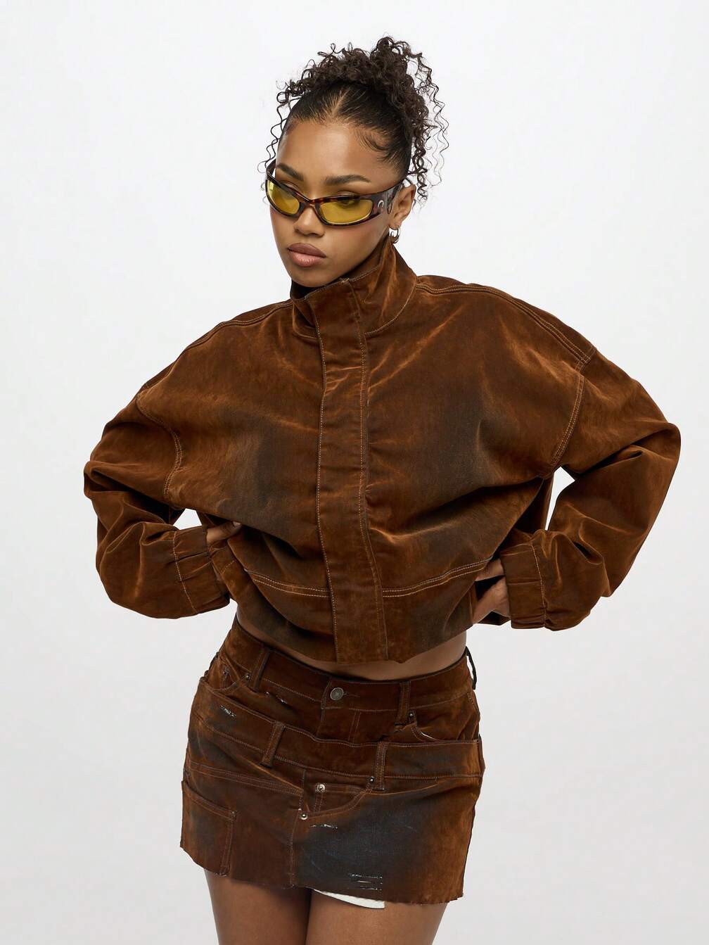 Distressed Velvet Jacket for Y2K Street Style — Winter Streetwear Outfits