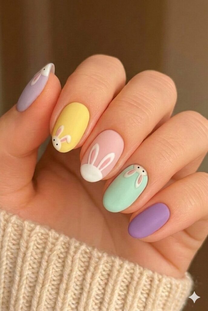 Matte Pastel Bunny Nails Matte Pastel Bunny Nails — nail art ideas