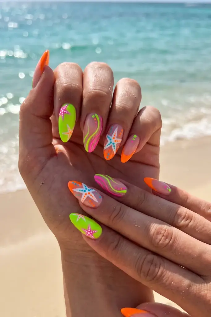 Vibrant Neon Summer Beach Vibes Vibrant Neon Summer Beach Vibes — cute nail designs