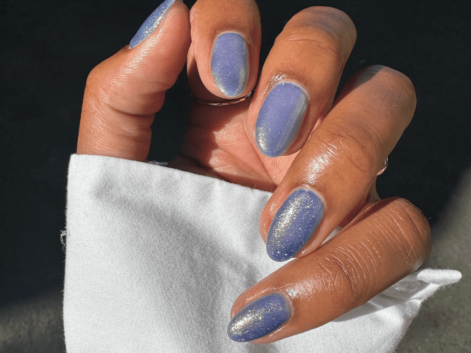 Matte Periwinkle Glitter Nails Matte Periwinkle Glitter Nails — Winter Acrylic Nails