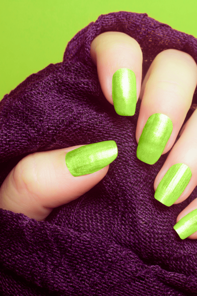 Bright Lime Green Metallic Shimmer Square Nails Bright Lime Green Metallic Shimmer Square Nails — green nail designs