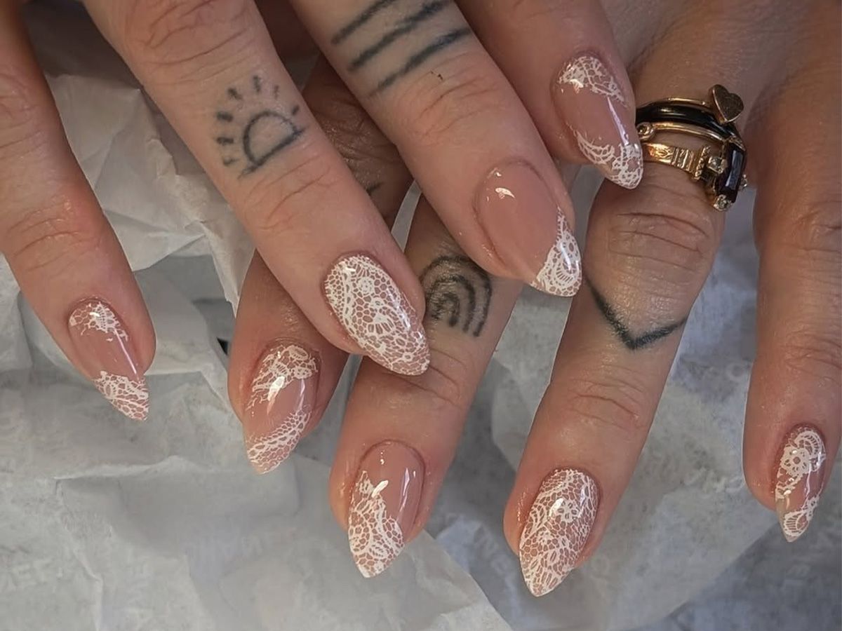 Intricate Nude Lace Cuticle Design Intricate Nude Lace Cuticle Design — Lace Nails