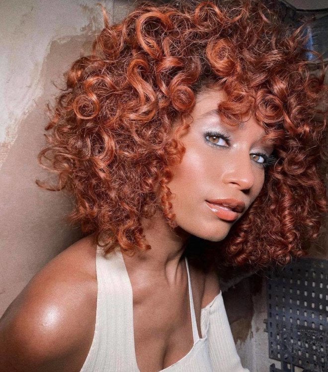 Copper Bob With Red Undertones — Winter Hair Colors for Curly Hair