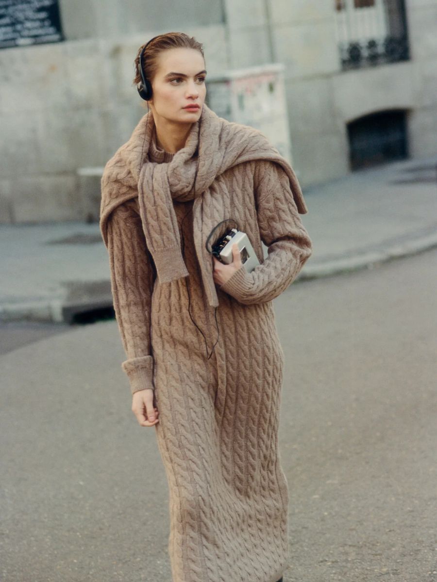 Cozy Neutral Palette: Beige Trench Coat and Turtleneck with Grey Trousers — Winter Capsule Wardrobe