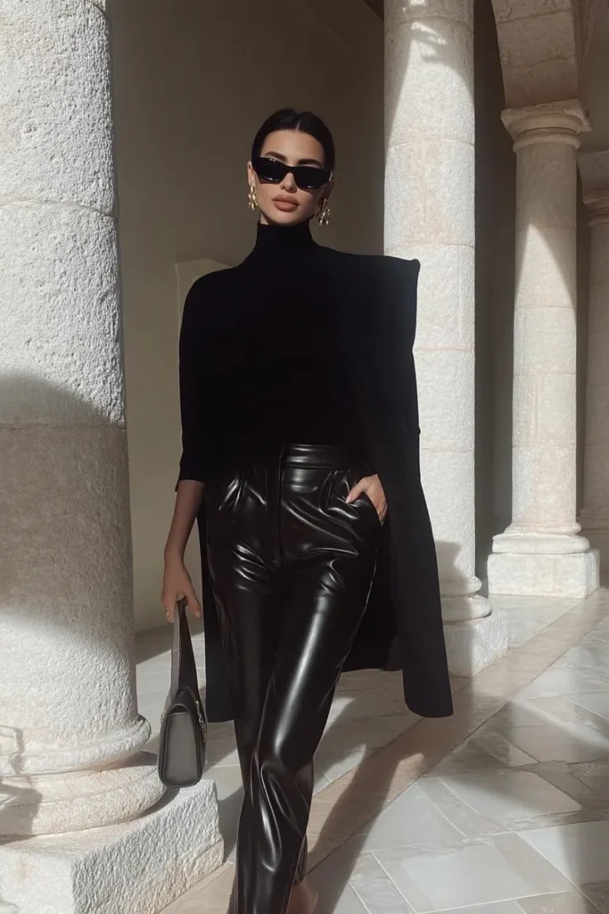 Sleek Leather Pants for Evening Chic Sleek Leather Pants for Evening Chic — Classy Winter Outfits