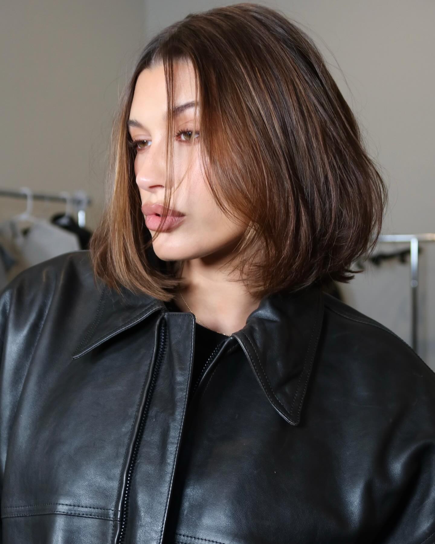 Blunt Medium Brown Lob — Winter Lob Haircuts