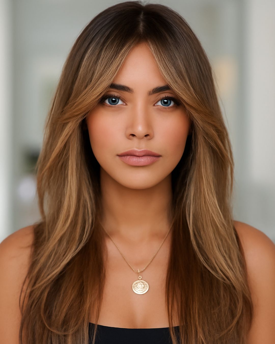 Mid-Back Layers With Curtain Bangs Mid-Back Layers With Curtain Bangs — Winter Haircuts for Wavy Hair