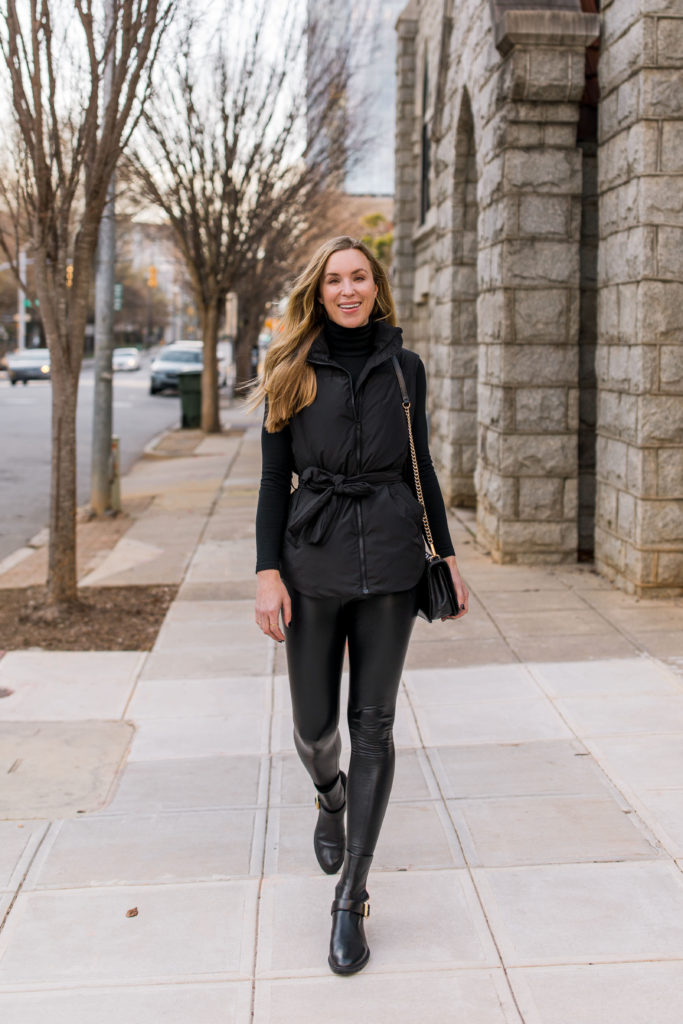 Black Ankle Boots Outfit Idea — Leather Pants Outfits