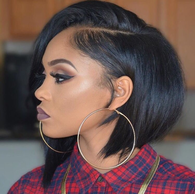 Asymmetrical Bob With Side Sweep Asymmetrical Bob With Side Sweep — Winter Haircuts for Black Women