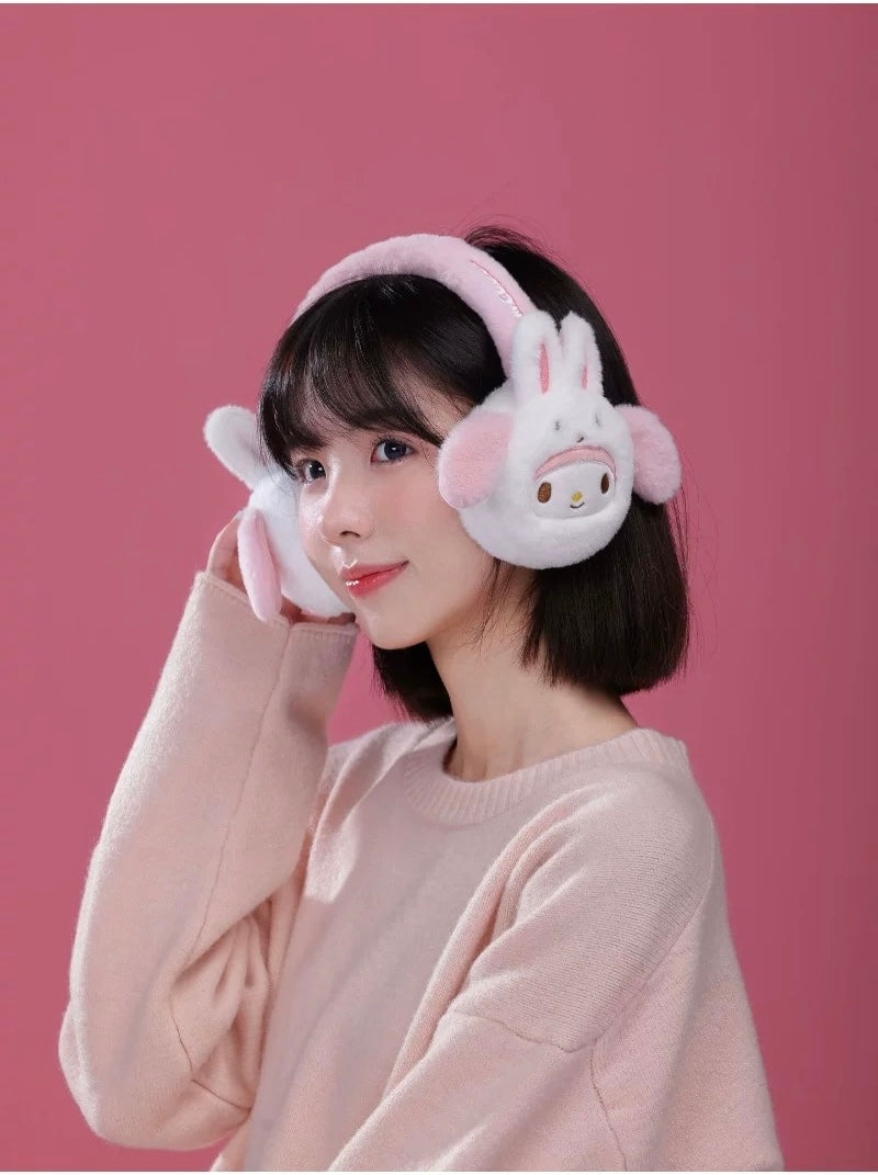 Whimsical Fun: Bunny Earmuffs with a Pink Sweater Whimsical Fun: Bunny Earmuffs with a Pink Sweater — Earmuffs Outfits
