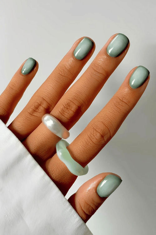 Brown French Tips on Sheer Pink Brown French Tips on Sheer Pink — Winter Nail Colors for Women Over 50