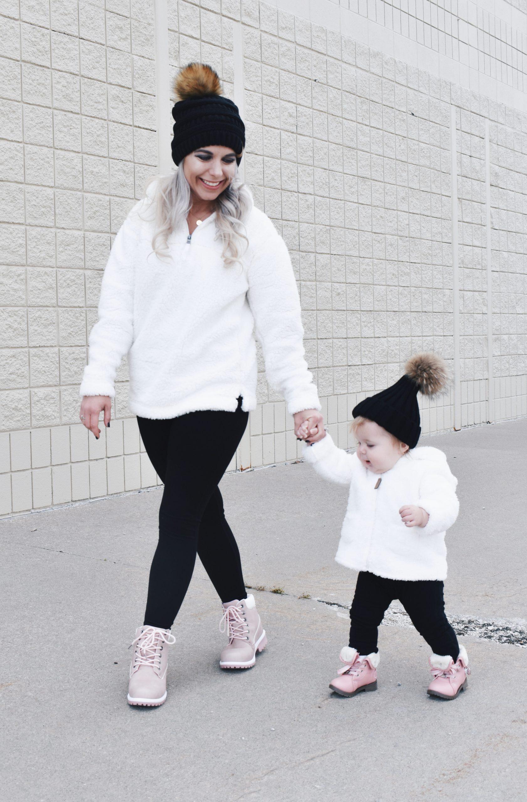Matching Fleece Pullovers for a Playful Parent-Child Duo Matching Fleece Pullovers for a Playful Parent-Child Duo — Winter Outfits for Moms