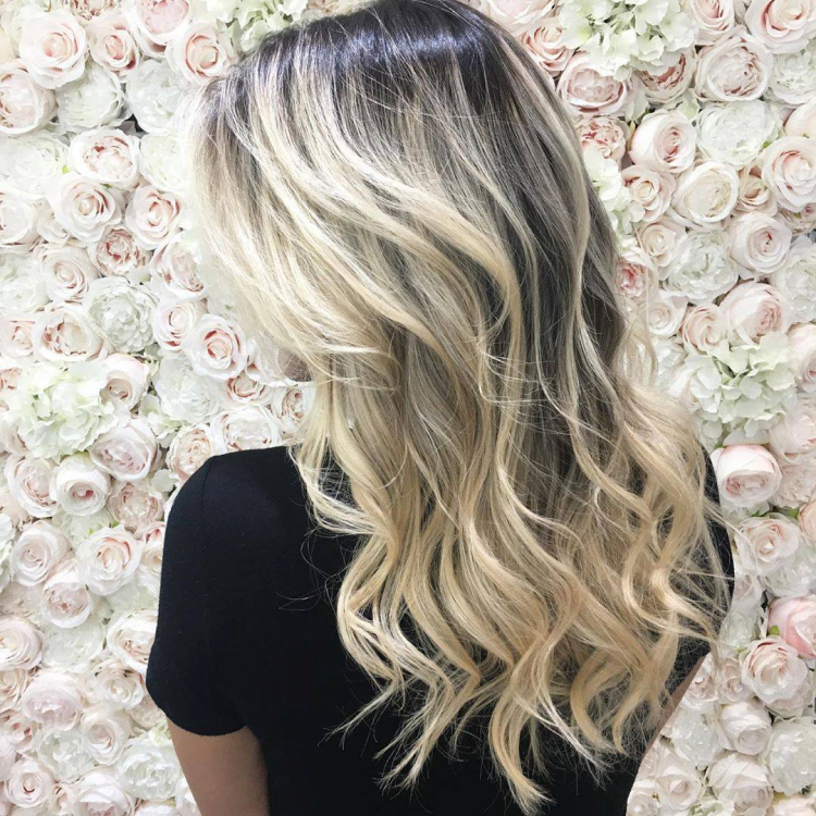 Loose Waves Mid-Back Dark Brown Ash Blonde Balayage — Reverse Balayage