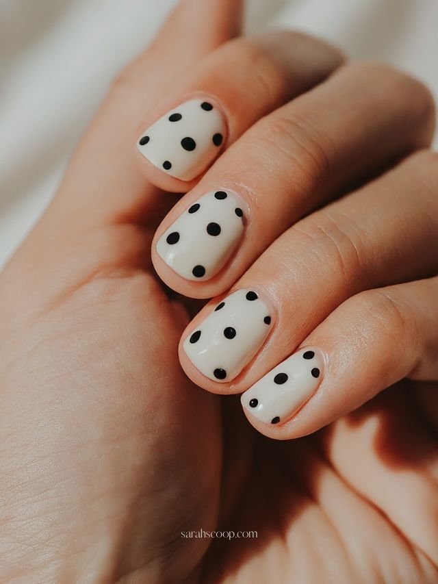 DIY Off-White Polka Dots DIY Off-White Polka Dots — cute nail designs