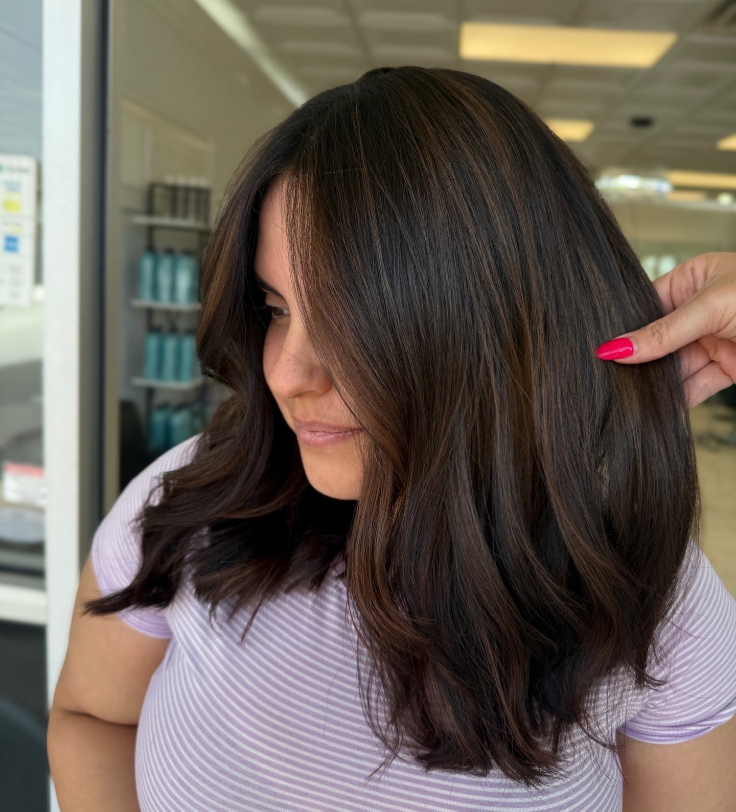 Espresso With Side-Swept Bangs Espresso With Side-Swept Bangs — Espresso Brown Hair