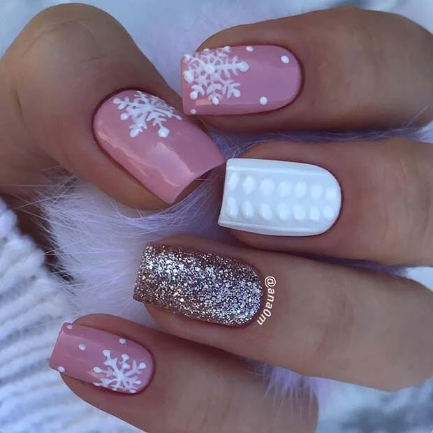 Cozy Winter Mix Short Natural Nails Cozy Winter Mix Short Natural Nails — Natural Winter Nails