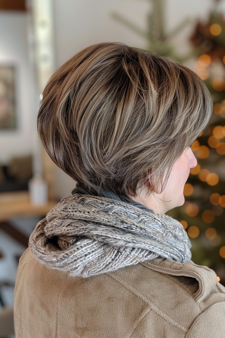 Ash Brown Bob With Subtle Highlights — Winter Hair Colors for Women Over 60