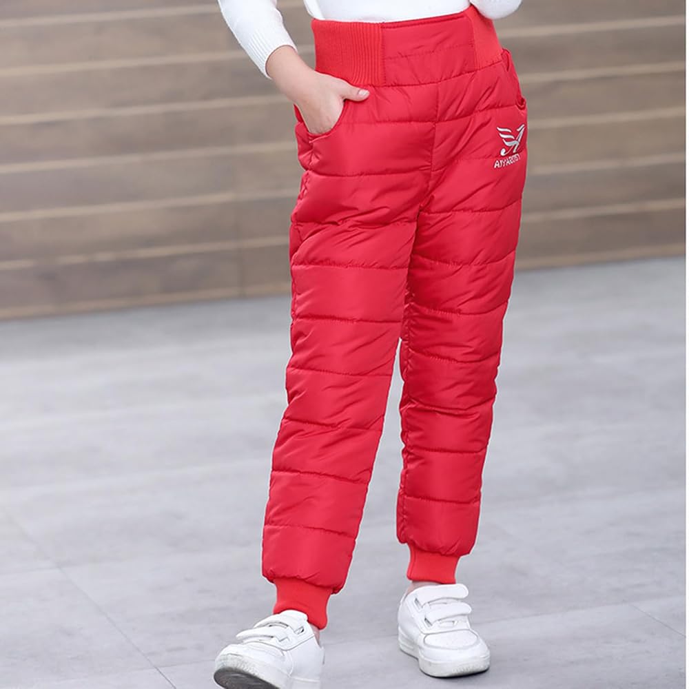 Bright Red Puffer Pants for Playful Winter Outdoor Looks Bright Red Puffer Pants for Playful Winter Outdoor Looks — Winter Outfits for Kids