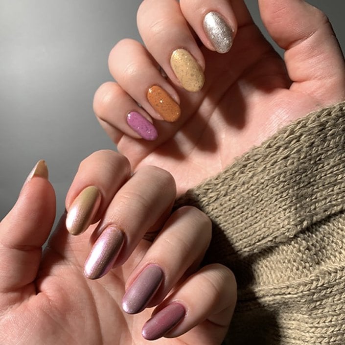 Shimmering Winter Neutrals Mix Shimmering Winter Neutrals Mix — Winter Nail Colors for Pale Skin