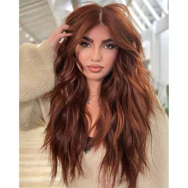 Intense Copper Voluminous Blowout Intense Copper Voluminous Blowout — Winter Copper Hair Color