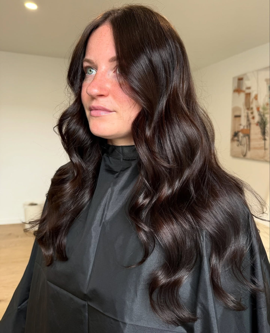 Mid-Back Wavy Hair Rich Hue — Dark Chocolate Brown Hair