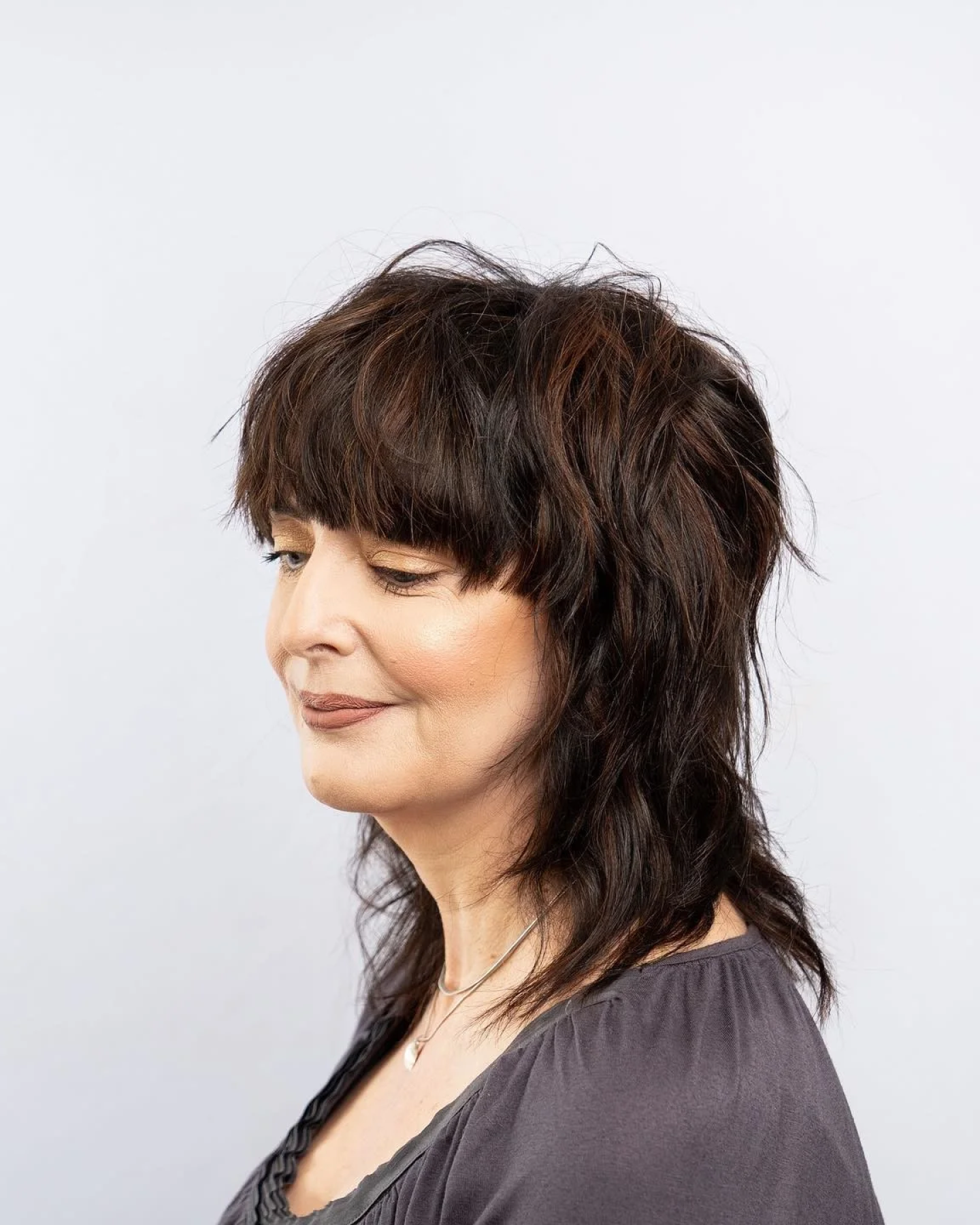 Mid-Length Shag With Auburn Undertones — Winter Haircuts for Plus Size Women