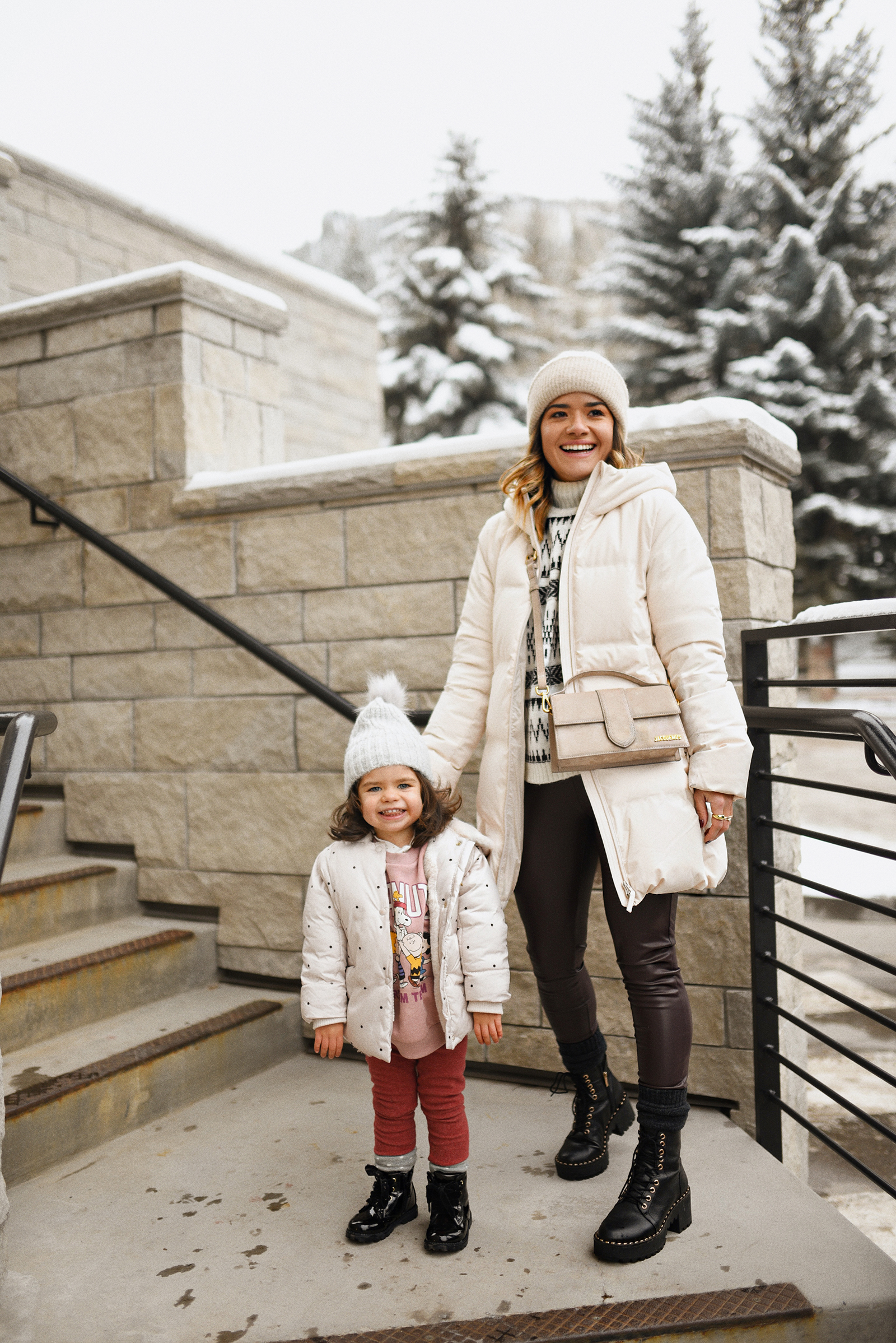 Matching Beige Puffer Coats for a Coordinated Family Style Matching Beige Puffer Coats for a Coordinated Family Style — Winter Outfits for Moms