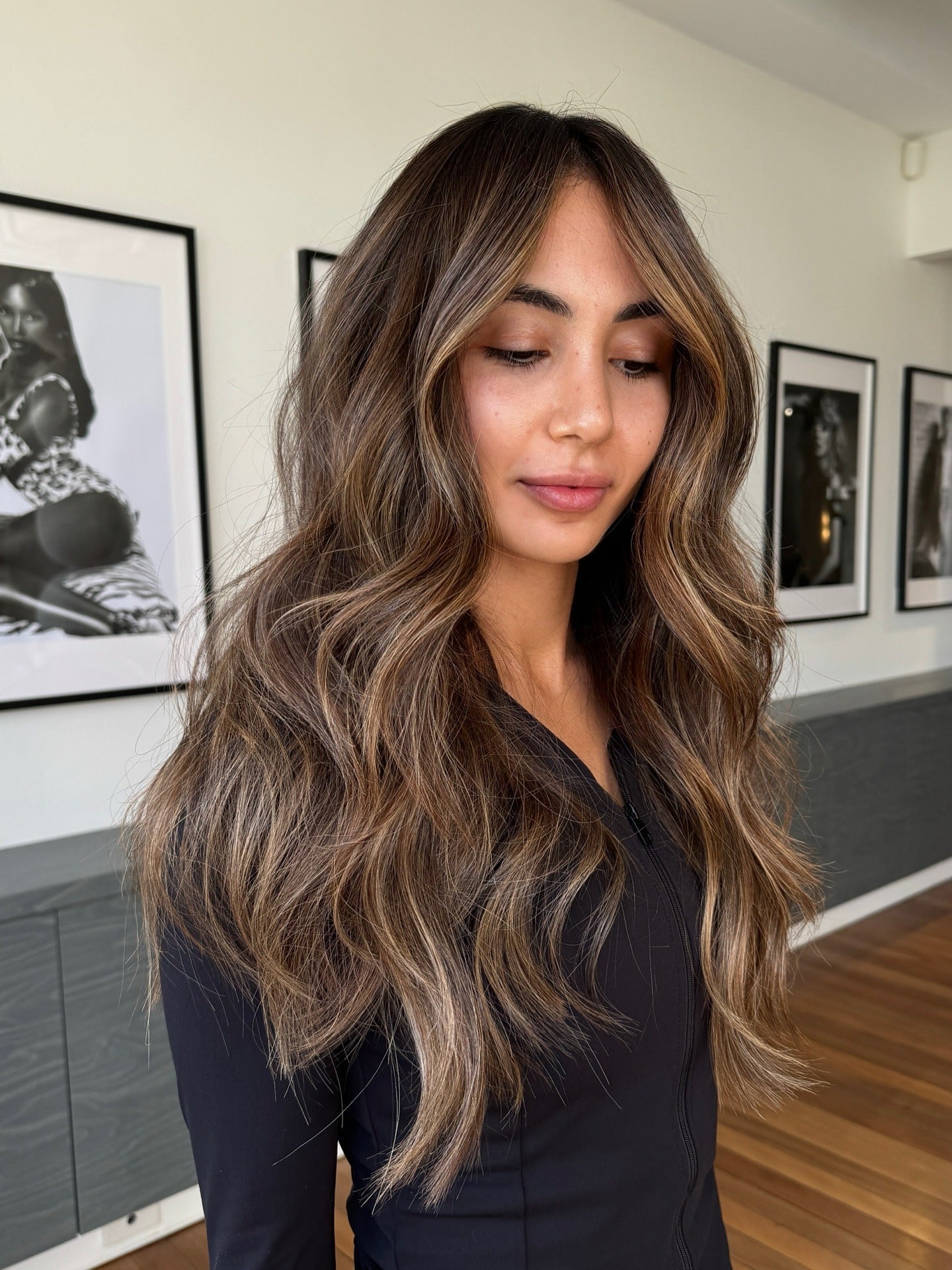 Dark Brown With Caramel Balayage — Cinnamon Brown Hair